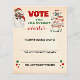 Cartão de Voto De Suéter Feio De Natal papais noei
