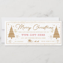 Cartão de Voucher de Presente de Árvore de Natal e