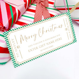 Cartão de Voucher de Presente de Natal em Greve Ve