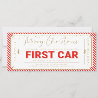 Cartão de Voucher de Presente de Primeiro Carro Ve