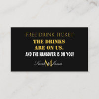 Cartão de Voucher Negra e Dourada para Casamento M