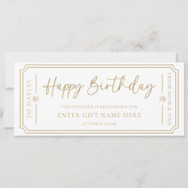 Cartão de Voucher para Presente de Feliz Aniversár