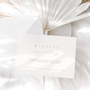 Cartão de Website de Casamento de Ivory & Pale Ta