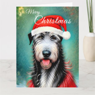 Cartão de Wolfhound Irlandês de Natal