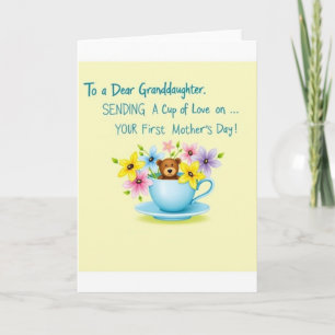 Cartão de Xícara do Dia das Mães Floral