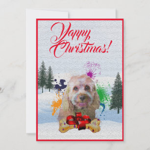 Cartão de Xmas de Cachorro Cavapoo Engraçado Perso