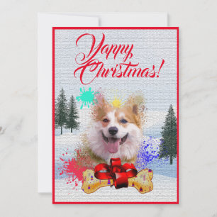Cartão de Xmas Engraçado Funny Corgi Iappy