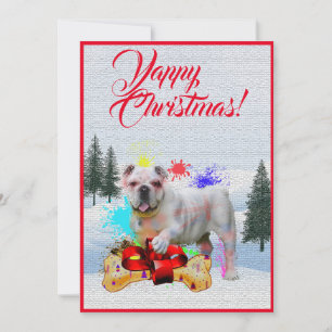 Cartão de Xmas para Bulldog Britânico Engraçado Pe