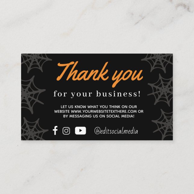 Cartão de Yall do Obrigado Web Spider do Texas Hal (Verso)