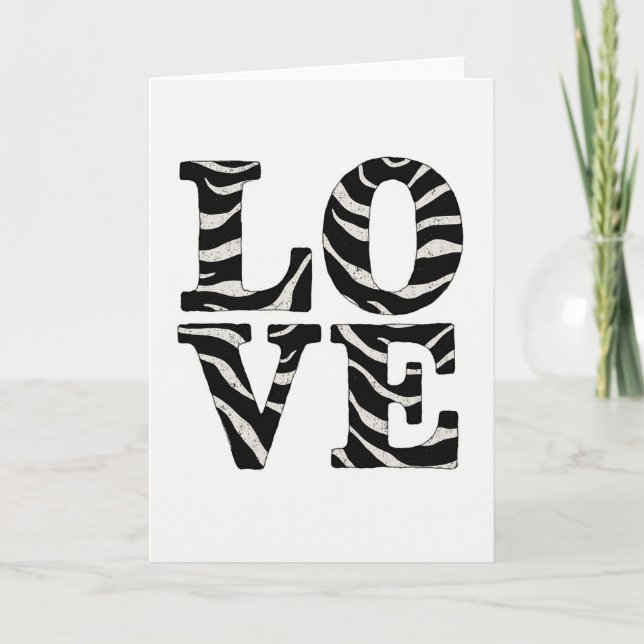 Cartão de Zebra de Amor Simples (Frente)