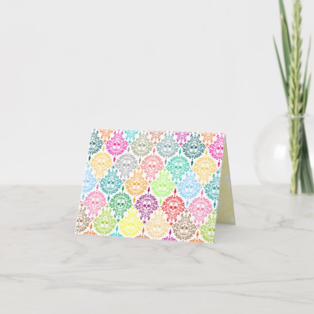 Cartão Dead Damask - Chic Sugar Skulls Note Card (Frente)