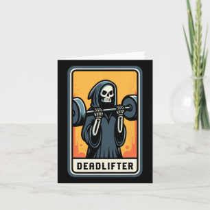 Cartão Deadlifter Grim Reaper Levantando Pesos Gym Hallow