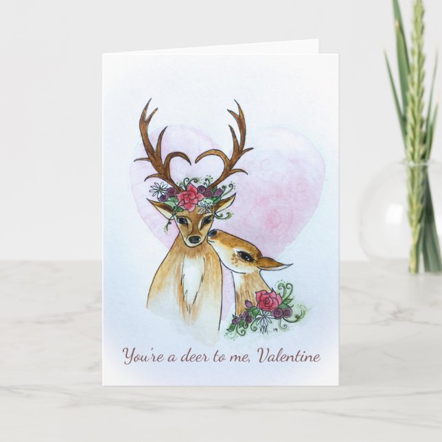 Cartão Dear Deer Valentine 2 Greeting Card (Frente)