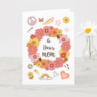 Cartão Dear Mom Mother's Day Peace & Love Card        