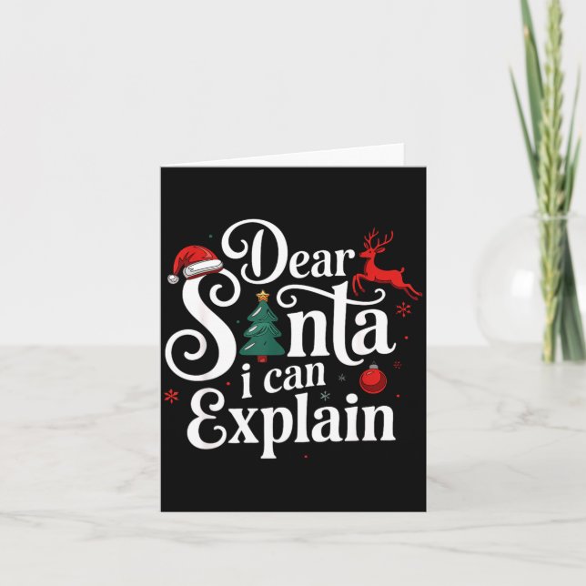 Cartão Dear Santa Can Explain Funny Christmas Kids Adults (Frente)