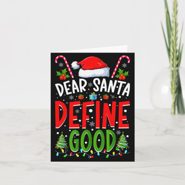 Cartão Dear Santa Define Good Matching Christmas Family S (Frente)