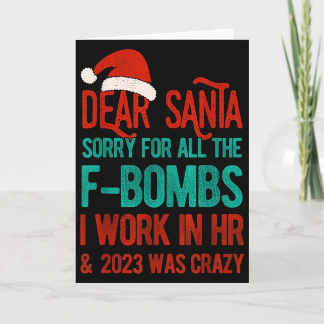Cartão Dear Santa Human Resources Funny Hr Christmas 2023 (Frente)