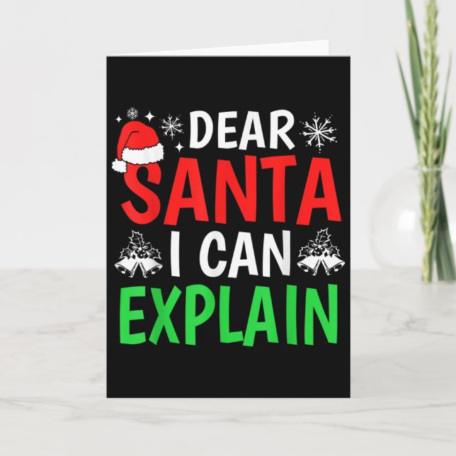Cartão Dear Santa I Can Explain Funny Christmas Holiday F (Frente)