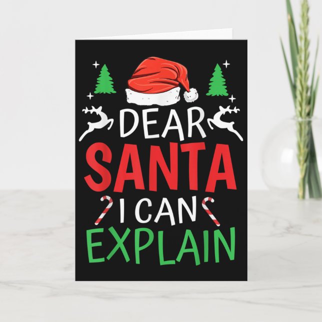 Cartão Dear Santa I Can Explain Funny Christmas Joke Humo (Frente)