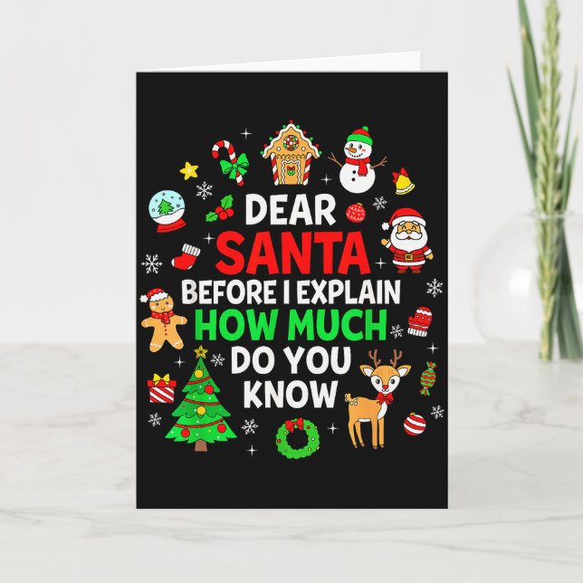 Cartão Dear Santa I Can Explain Funny Christmas Matching  (Frente)