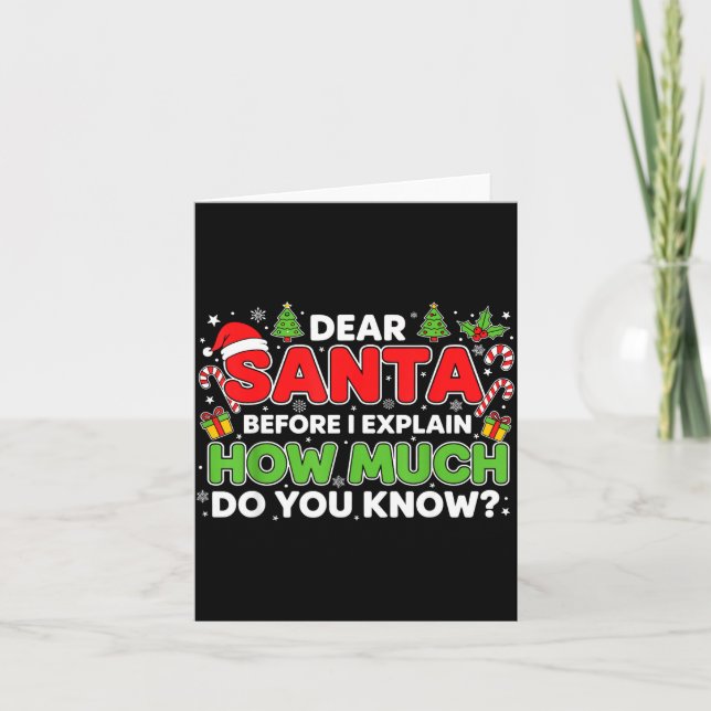 Cartão Dear Santa I Can Explain Funny Christmas Men Women (Frente)