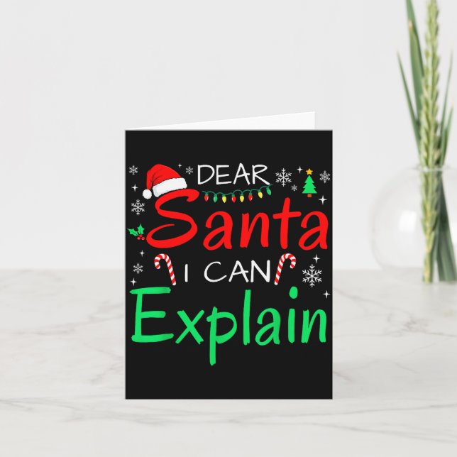 Cartão Dear Santa I Can Explain Funny Christmas Men Women (Frente)