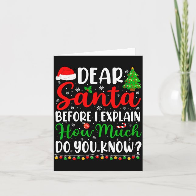 Cartão Dear Santa I Can Explain Shirt Kids Boys Funny Chr (Frente)