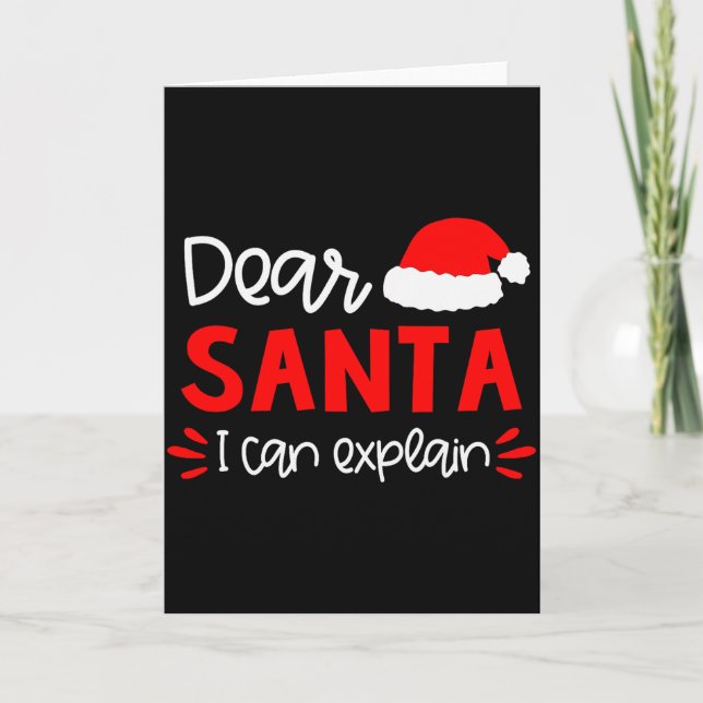 Cartão Dear Santa Shirt Funny Matching Family Christmas P (Frente)