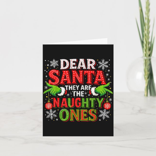 Cartão Dear Santa They Are The Naughty Ones Christmas  (Frente)