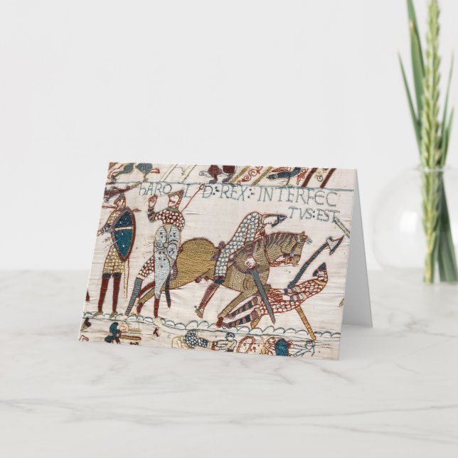 Cartão Death of King Harold (Bayeux Tapestry) (Frente)