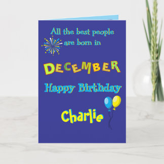 Cartão December Birthday Folded Greeting Card