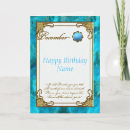 Cartão December Turquoise Birthstone Birthday Card