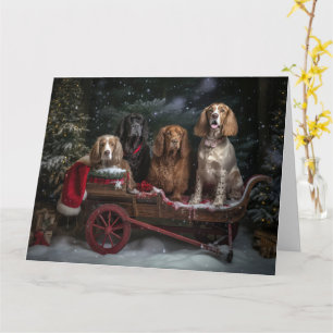 Cartão Decência de Natal do Cocker Spaniel Snowy Sleigh