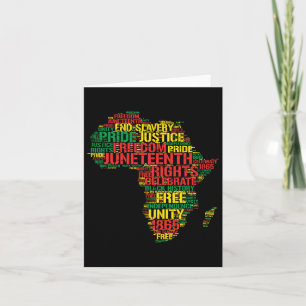 Cartão Décima Sétima África Mapa Palavras de 19 de junho 