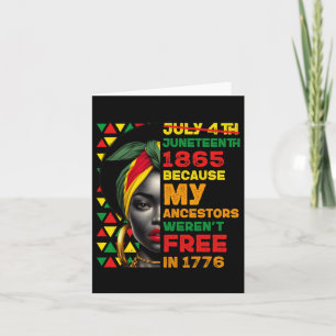 Cartão Décima Sétima Negras Porque a minha Ancestora não