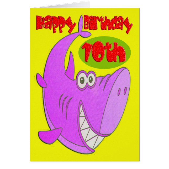 Cartão Décimo Aniversário do Tubarão Rosa (Frente)