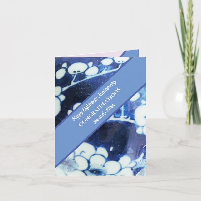 Cartão Décimo Oitavo Aniversário de Casamento (Frente)