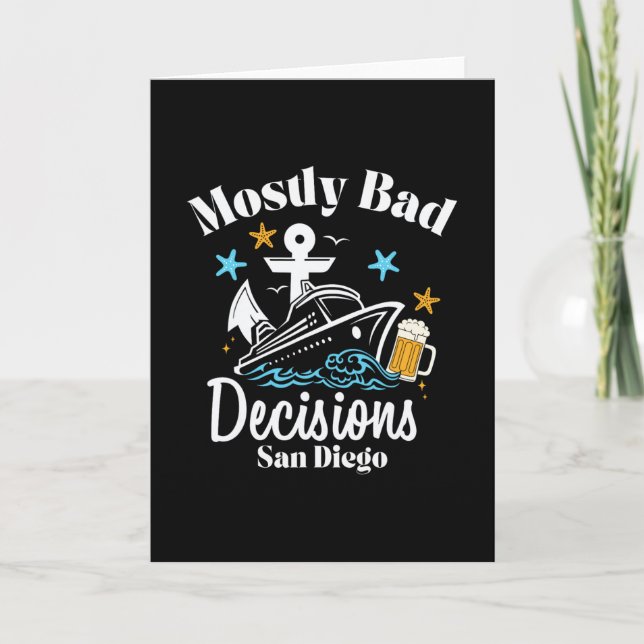 Cartão Decisões Mostly D San Diego Spring Break  (Frente)