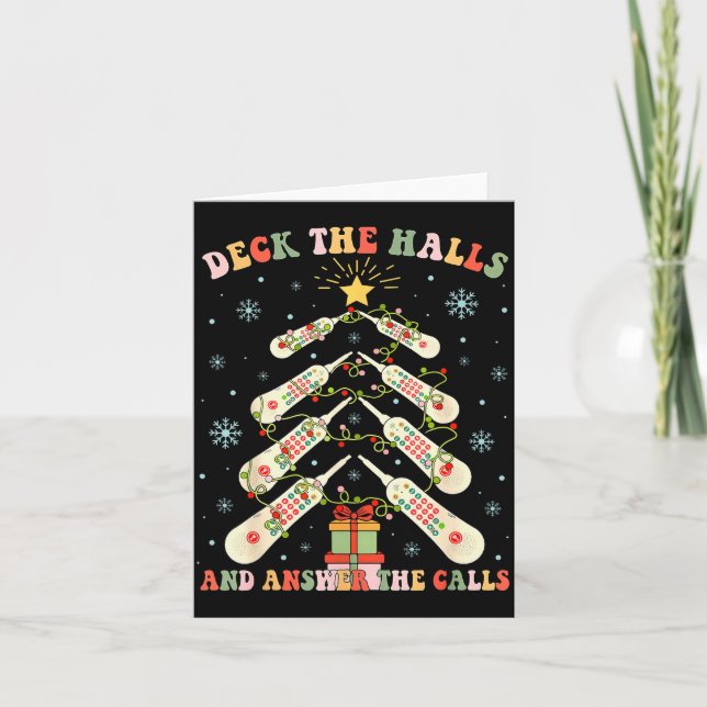 Cartão Deck The Halls &amp; Answer The Calls Cna Christma (Frente)