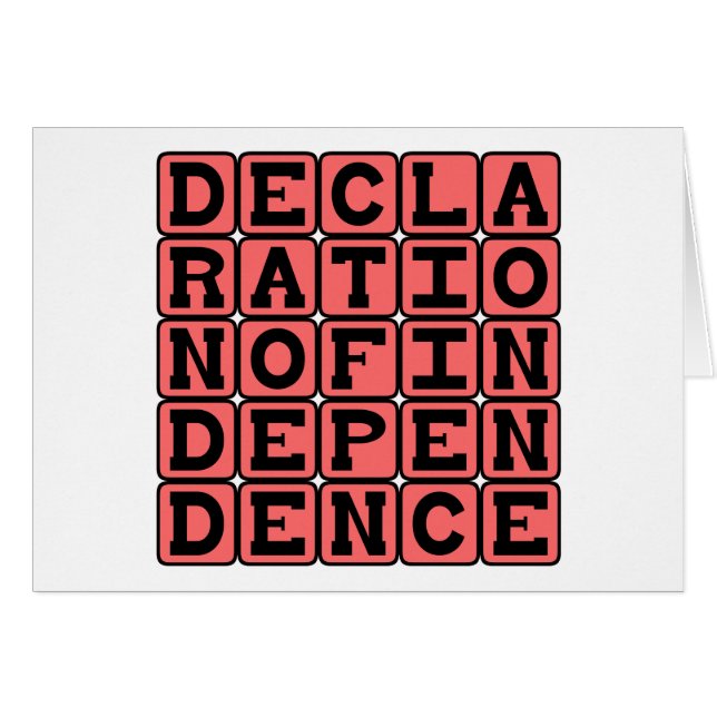 Cartão Declaração de independência (Frente Horizontal)