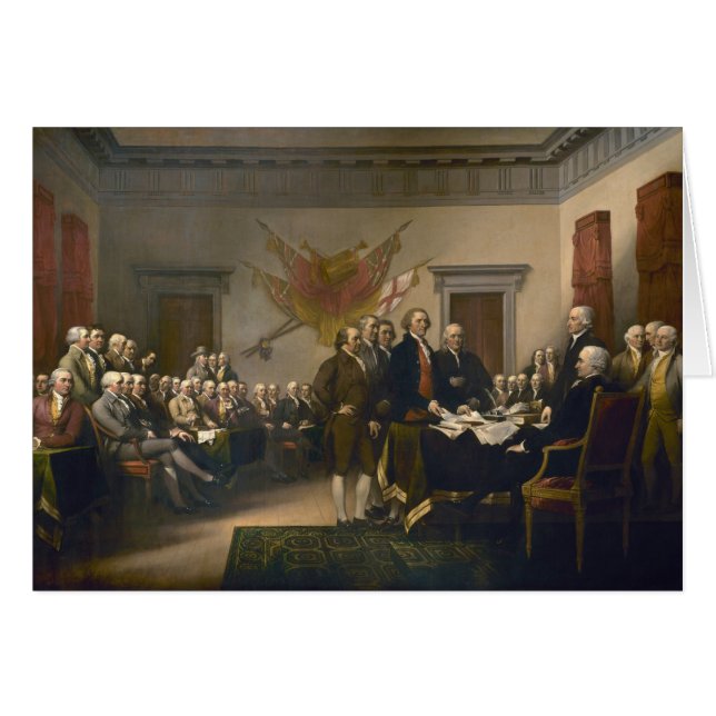 Cartão Declaração de independência de John Trumbull (Frente Horizontal)