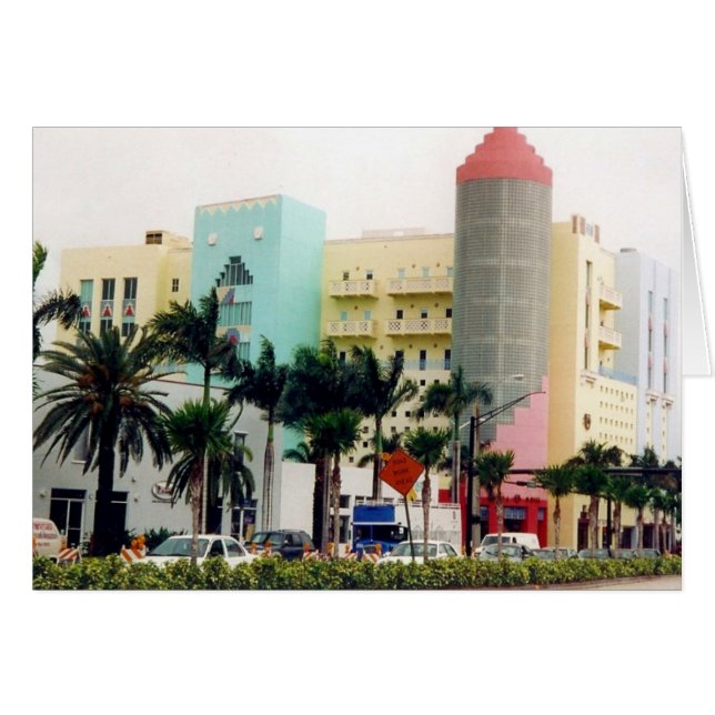 Cartão deco de miami (Frente Horizontal)