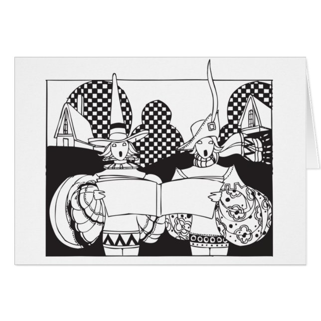 Cartão Deco Renaissance Carolers (Frente Horizontal)