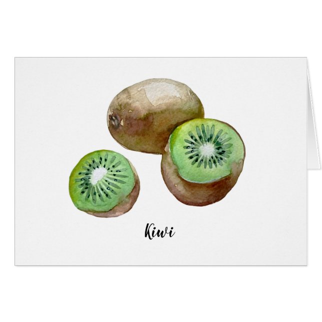 Cartão Decoração aquosa da fruta de Kiwi. (Frente Horizontal)