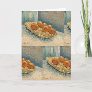 Cartão Decoração de Frutas Bold Azul e Laranja Van Gogh