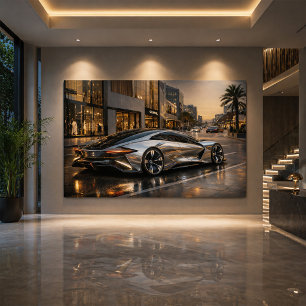 Cartão Decoração de Parede de Supercarro Conceito Esbelto