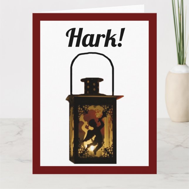 Cartão Decoração do Natal Angel Lantern no Natal (Frente)