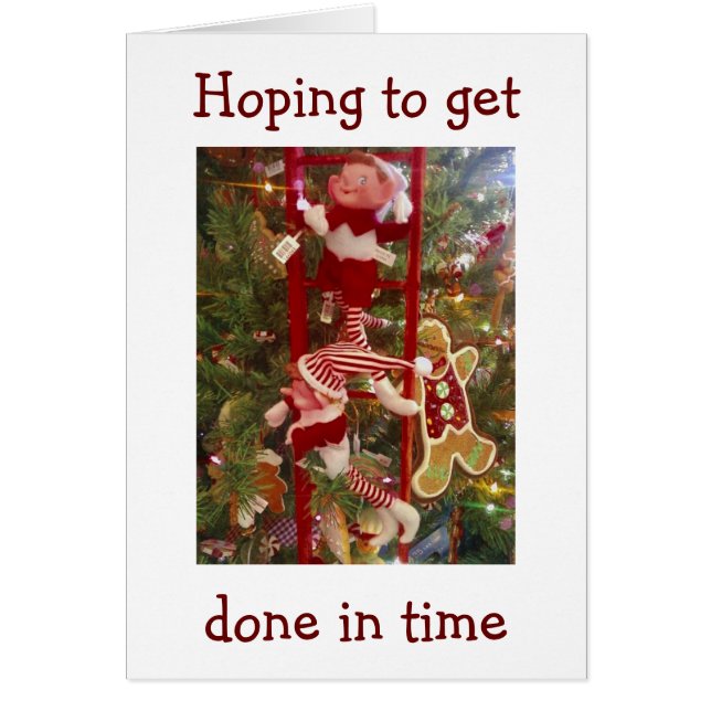 CARTÃO DECORAÇÃO ELVES ESPERAM SER FEITOS DECORAÇÃO EM BR (Frente)