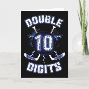 Cartão Decorações de Aniversário de Dois Dígitos Hóquei n
