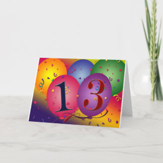 Cartão Decorações de Balões para 13